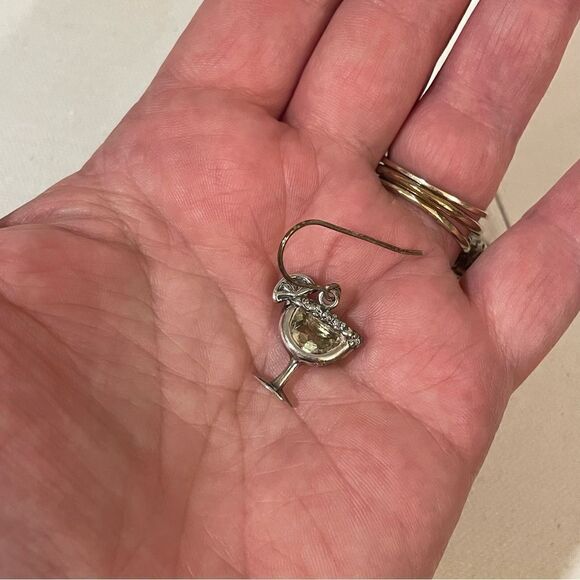 Margarita earrings sterling silver drop earrings with crystal/ stone margarita - Picture 9 of 9